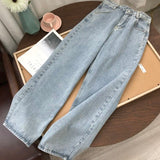 Flared Jeans Women Ripped Holes Jeans Hollow Out High Waist Zipper Pants Ladies Denim Blue Black Trousers Wide Leg