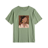 Aesthetic Printed Short Sleeve T Shirts Women 2021 Summer Chic Fashion Loose Tees Gothic Graphic Casual Female