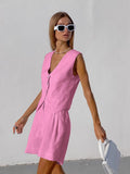 Design Cotton Suit Vest Suit Women's Summer Leisure Sleeveless Vest Shorts