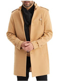 Version Of 24 New Large-Size Hairy Coat Men's Single Buckle Long Coat