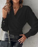 New Striped Print Shirt Blouse Women Fashion V-neck Long Sleeve Shirts For Women 2024 Casual Loose Tops Blusa Office Lady-Outfit