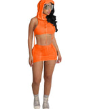 Toloer New Women's Wear Casual Sleeveless Hooded Beach Short Dress Suit-Outfit