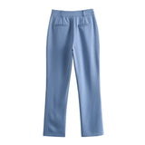 Pocket Crepe Shirt 8932499 Middle Waist Trousers 8851512 Set-Outfit