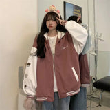Print Casual Loose Jacket Baseball Jacket Hooded Women's Coat Women's 2021 Autumn Winter Coat New Sports