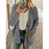 Wish 2025 Autumn And Winter Explosion Women's Fashion Casual Sweater Coat Size