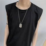 New Chao Brand Ins Sleeveless T-Shirt Men's Korean Version Leisure Sports T-Shirt Bottomed Shirt-Outfit