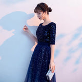 Sky Evening Dress Women's 2025 New Banquet Temperament Skinny And Elegant Host Chorus Performance Long