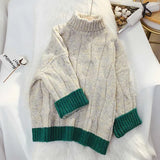 Sweater Women Solid Turtleneck Pullover Thick Sweaters 2022 New Winter Clothes Harajuku Vintage Jumper Loose