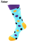 Classic Colorful Dot Printed Happy Socks Men Casual Combed Cotton Harajuku Socks Funny Crew Socks For