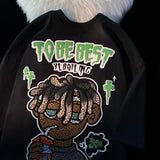 Niche Chic Heavy Cotton T-Shirt Men And Women Summer Hiphop Dirty Braided Boy Loose Short Sleeve