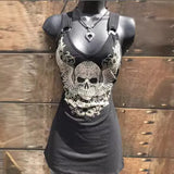 Toloer 2024 Alion Women's Skull Print Sleeveless Vest