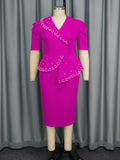 New Nail-Peared Leaf-Side Dress Party Temperament Packed Bing