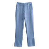 Pocket Crepe Shirt 8932499 Middle Waist Trousers 8851512 Set-Outfit