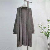 Waxy Knitted Sweater Cardigan Girls Autumn And Winter New Casual Loose Look Lazy Style Imitation Mink Velvet-Outfit