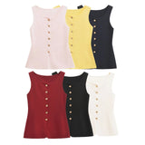 Explosion Women's Fashion Vest Gold Buckle