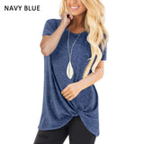 T-shirt Women Summer Tie Tops Tee Casual Simple Short Sleeve Female tshirt Large Size Women Clothes camisetas