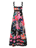 Toloer Southeast Asia New Small Flower Wave Sling Skirt High-End Temperament A-Line