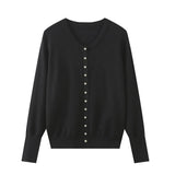 New Autumn Style Buckle Collection Casual Knitted Cardigan Jacket 0506110-Outfit