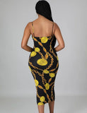 Chains Print Strap Midi Party