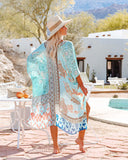 Women's New Holiday Beach Burqa Chiffin Print Cardigan Shawl Shawl