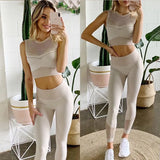 2 Piece Set Workout Clothes for Women Sports Bra and Leggings Set Sports Wear Women Gym Clothing Athletic Fitness