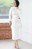 Turtleneck Cut Out Mature Midi