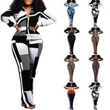 Autumn And Winter Independent Station Printing Trend Fashion Women's Wear 2-Piece Set From Stock-Outfit