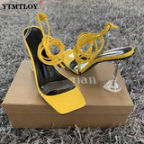 Summer PVC Transparent Ankle Cross Strap High Heels Shoes Women Sandals Peep Toe Sexy Party Female Ladies Woman Sandalias