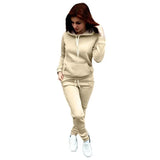 Autumn Winter 2 Piece Set Jogging Women Hoodies Pants Printed Sportswear Suits Jogging Femme Warm Girls Hoodie Sets