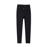 Astetic Skinny Stretch Warm Fleece Jeans High Waist Woman Pencil Pants Streetwear Denim Trousers Vetement Femme Winter