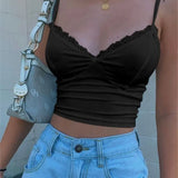 Women Mesh Sexy Black Vest Striped Bodycon Hollow Out Street Tank Top Female Cute Tops Shirts Clothings