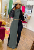 Turtleneck Side Slit Long Sweater Top 618-1-Outfit