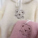 Deeptown Kawaii Hoodies Women Winter 2021 Fashion Embroidery Funny Print Pullover Long Sleeve Cute Tops Casual Women