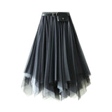 Half-Dress 2025 New Spring And Summer Long Black Big Swing Skirt Super Fairy Lace Mesh Dress