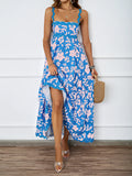 Summer Women's New Printed Vacation Long Suspension Dress Temperament Sexy Dress