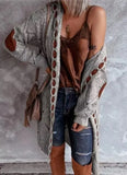 Sweater Vintage Elegant Long Cardigan Hooded Ladies Knitted Thick Sexy Cute Girl Korean Japan Harajuku Maxi