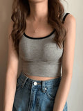 Padded Stretch Crop Tank Top-Outfit