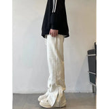 Trousers High Street Fashion Zip-Up Open-Pillary Micro-T-Swear Men's And Women Trend H-Hop Casual