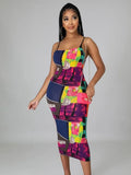 Chains Print Strap Midi Party