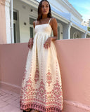 Sling Fashion Print Cotton Leprosy Dress 2025 Spring And Summer