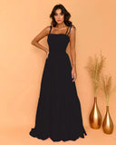 Solid Color High Waist Thin Temperament Retro Swing Skirt Dress Dress Dress Light