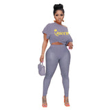 Top And Mesh See Through Pant Solid Color Two-Piece