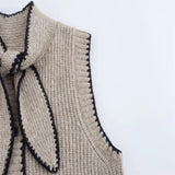 Autumn And Winter New Women's Bow Knitted Sleeveless Sweater Vest