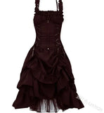 Lolita COS Gothic Slimming Irregular Design Strap Corset Dress