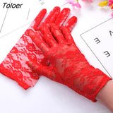 Quality Party Sexy Dress Gloves Women Lady Lace Mittens Accessories Sunscreen Summer Full Finger Girls Lace Fashion