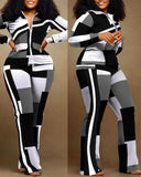Autumn And Winter Independent Station Printing Trend Fashion Women's Wear 2-Piece Set From Stock-Outfit
