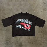 T-Shirt Five-Sleeved Loose Hip-Hop Top Tide Brand