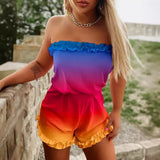 Independent Station Spring And Summer New Printed Fashion Wiped Chest One-Piece Trousers-Outfit