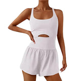 Women Tennis Dress Summer Casual Solid Color Sleeveless Open Back Athletic Mini Dresses with Pockets Sports Workout Golf Dress 703-1-Outfit