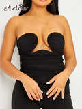 Strapless Corset Crop Top Women Backless 2022 Summer Sleeveless Tank Tops Y2K Sexy Party Cami Off Shoulder